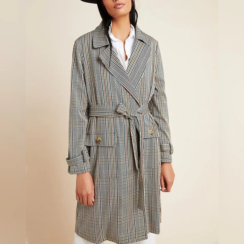 Daniel Rainn plaid trench coat